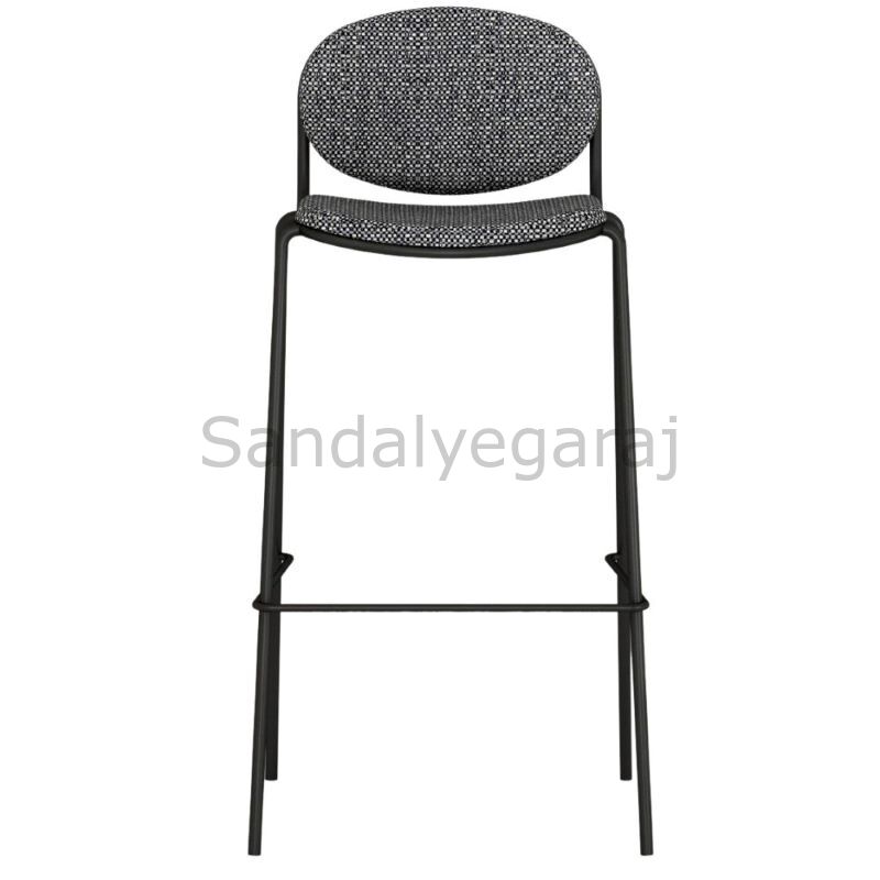 Oval Back Kadife İç Mekan Bar Sandalyesi