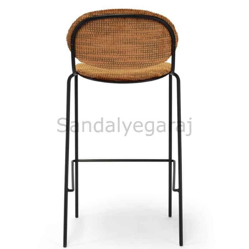 Oval Back Kadife İç Mekan Bar Sandalyesi