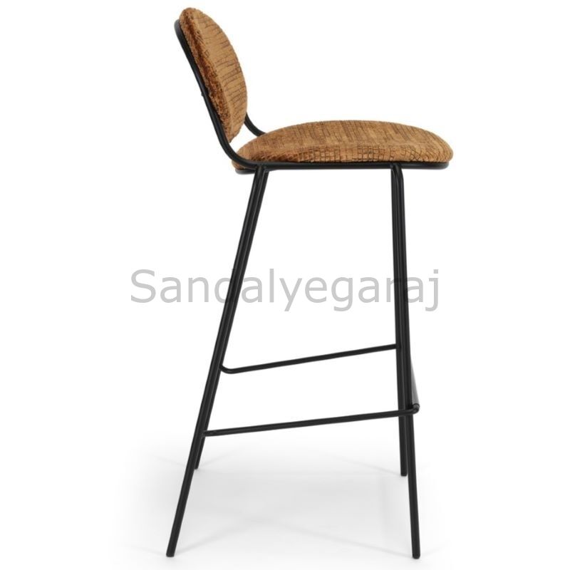 Oval Back Kadife İç Mekan Bar Sandalyesi