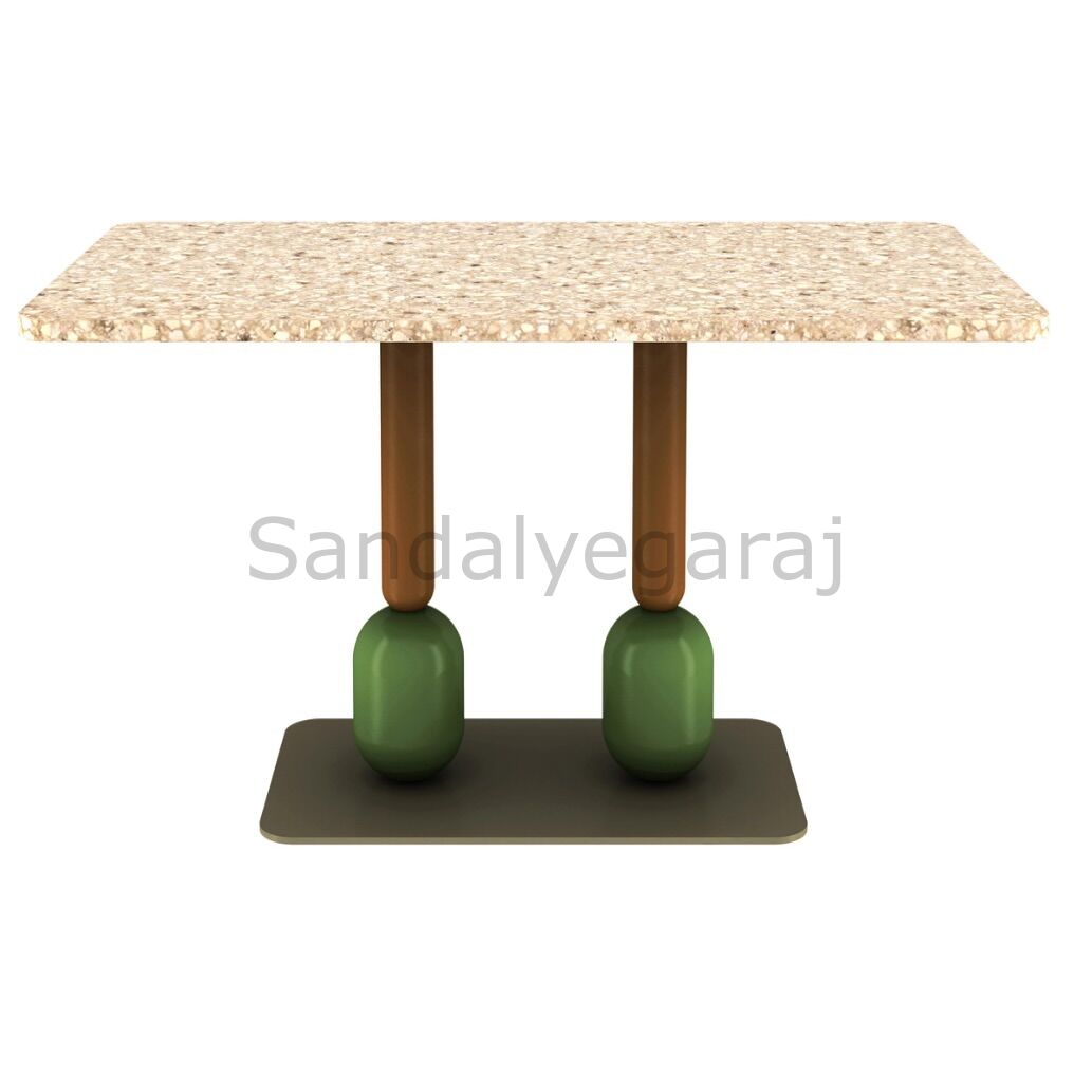 Döküm Saç Panelli Dört Kişilik Cafe Masası